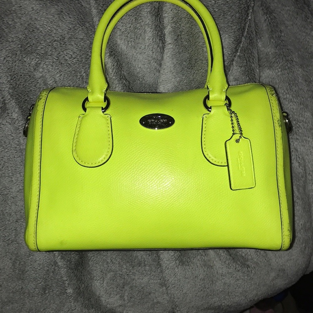 Authentic neon coach duffel bag